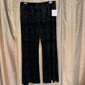 Beyond Yoga Black Baroque Velvet Wide Leg Cozy‎ Lounge Pants XL NWT